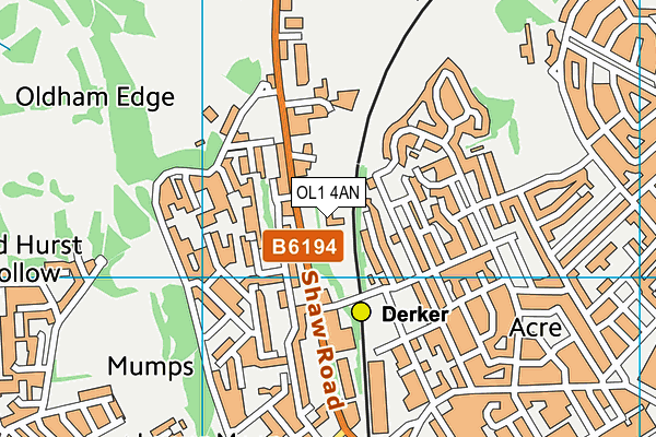 OL1 4AN map - OS VectorMap District (Ordnance Survey) OL1 4AN map - OS VectorMap District (Ordnance Survey)
