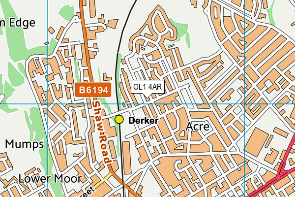 OL1 4AR map - OS VectorMap District (Ordnance Survey) OL1 4AR map - OS VectorMap District (Ordnance Survey)