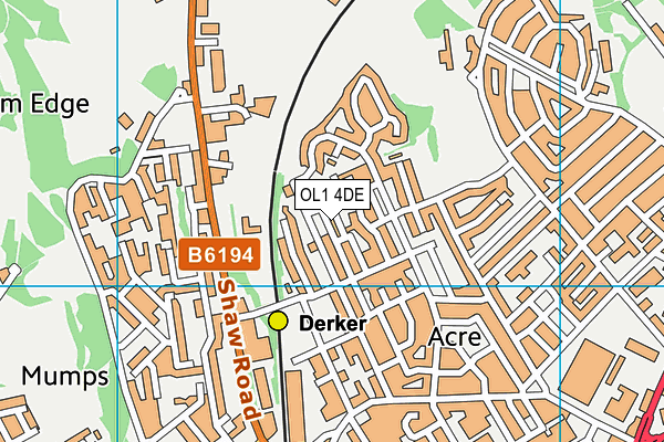 OL1 4DE map - OS VectorMap District (Ordnance Survey) OL1 4DE map - OS VectorMap District (Ordnance Survey)