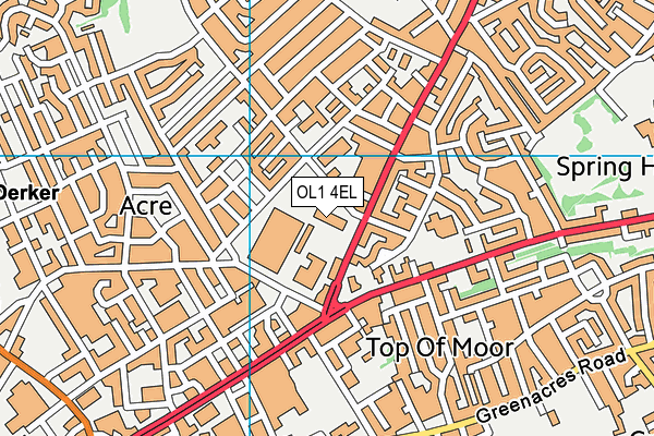 OL1 4EL map - OS VectorMap District (Ordnance Survey) OL1 4EL map - OS VectorMap District (Ordnance Survey)