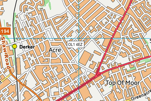 OL1 4EZ map - OS VectorMap District (Ordnance Survey) OL1 4EZ map - OS VectorMap District (Ordnance Survey)
