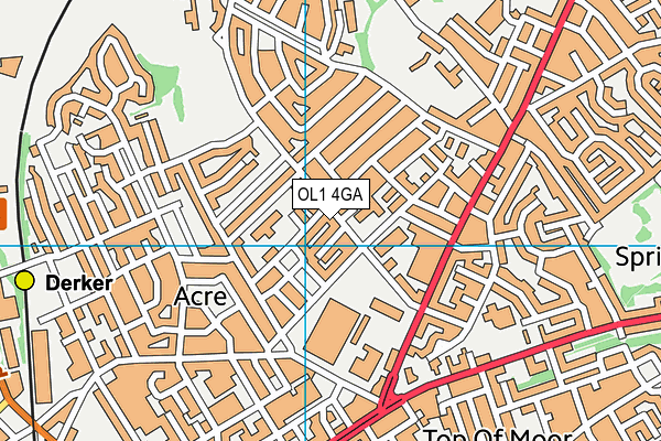 OL1 4GA map - OS VectorMap District (Ordnance Survey) OL1 4GA map - OS VectorMap District (Ordnance Survey)
