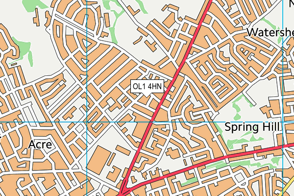 OL1 4HN map - OS VectorMap District (Ordnance Survey) OL1 4HN map - OS VectorMap District (Ordnance Survey)