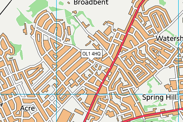 OL1 4HQ map - OS VectorMap District (Ordnance Survey) OL1 4HQ map - OS VectorMap District (Ordnance Survey)