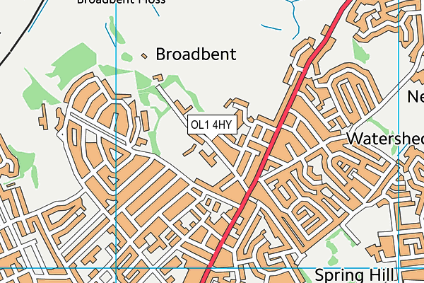 OL1 4HY map - OS VectorMap District (Ordnance Survey) OL1 4HY map - OS VectorMap District (Ordnance Survey)