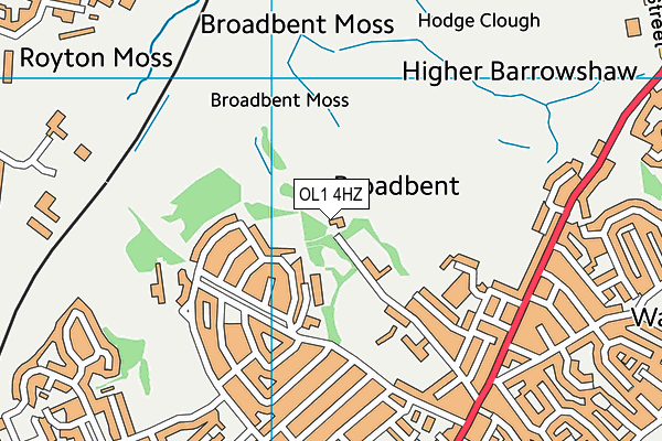 OL1 4HZ map - OS VectorMap District (Ordnance Survey) OL1 4HZ map - OS VectorMap District (Ordnance Survey)