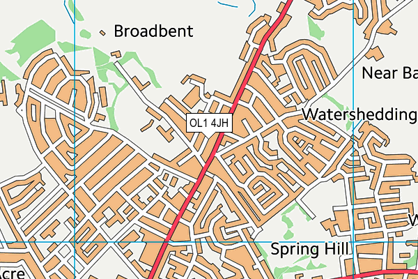 OL1 4JH map - OS VectorMap District (Ordnance Survey) OL1 4JH map - OS VectorMap District (Ordnance Survey)