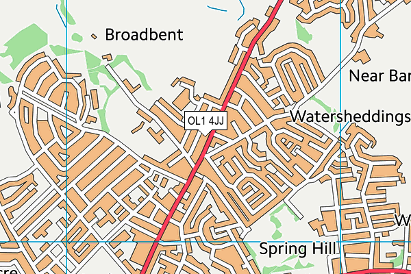 OL1 4JJ map - OS VectorMap District (Ordnance Survey) OL1 4JJ map - OS VectorMap District (Ordnance Survey)