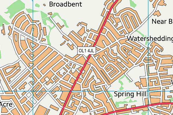 OL1 4JL map - OS VectorMap District (Ordnance Survey) OL1 4JL map - OS VectorMap District (Ordnance Survey)