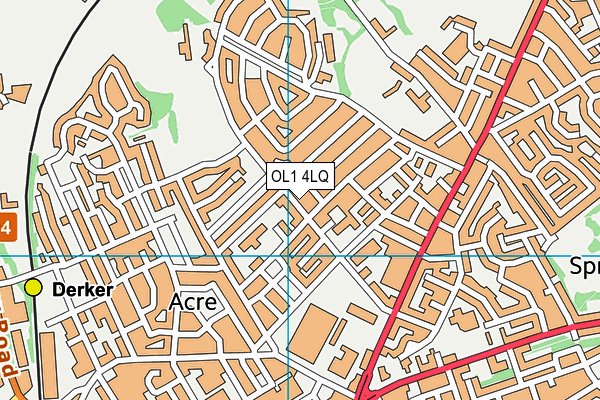 OL1 4LQ map - OS VectorMap District (Ordnance Survey) OL1 4LQ map - OS VectorMap District (Ordnance Survey)