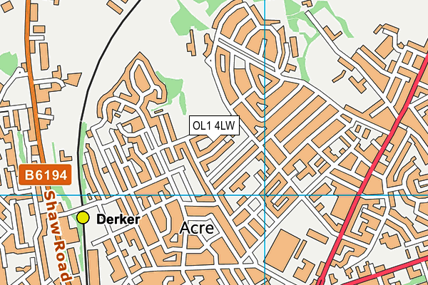 OL1 4LW map - OS VectorMap District (Ordnance Survey) OL1 4LW map - OS VectorMap District (Ordnance Survey)