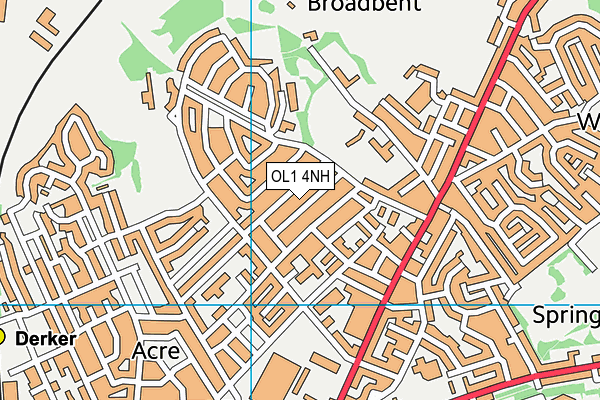 OL1 4NH map - OS VectorMap District (Ordnance Survey) OL1 4NH map - OS VectorMap District (Ordnance Survey)