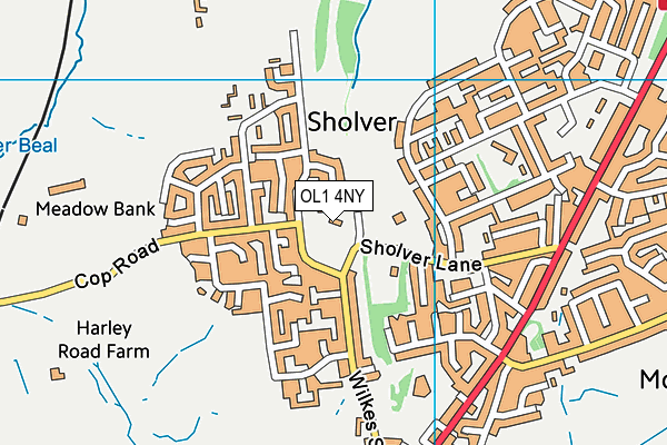 OL1 4NY map - OS VectorMap District (Ordnance Survey) OL1 4NY map - OS VectorMap District (Ordnance Survey)