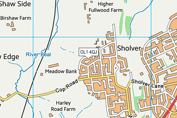 OL1 4QJ map - OS VectorMap District (Ordnance Survey) OL1 4QJ map - OS VectorMap District (Ordnance Survey)