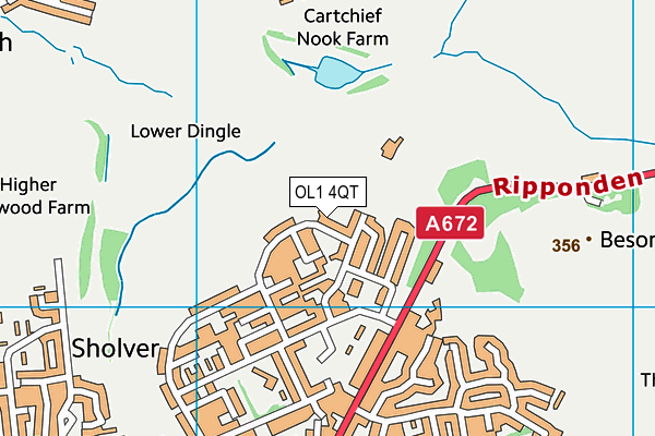OL1 4QT map - OS VectorMap District (Ordnance Survey) OL1 4QT map - OS VectorMap District (Ordnance Survey)