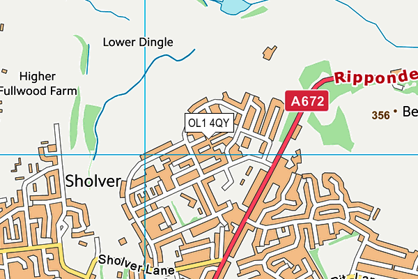 OL1 4QY map - OS VectorMap District (Ordnance Survey) OL1 4QY map - OS VectorMap District (Ordnance Survey)