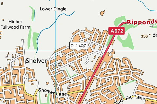 OL1 4QZ map - OS VectorMap District (Ordnance Survey) OL1 4QZ map - OS VectorMap District (Ordnance Survey)