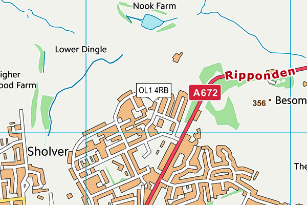 OL1 4RB map - OS VectorMap District (Ordnance Survey) OL1 4RB map - OS VectorMap District (Ordnance Survey)