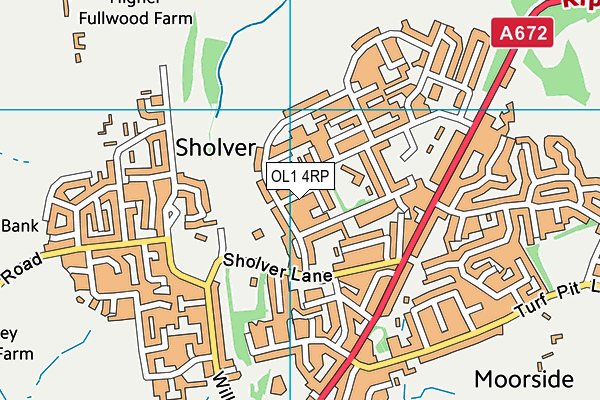 OL1 4RP map - OS VectorMap District (Ordnance Survey) OL1 4RP map - OS VectorMap District (Ordnance Survey)