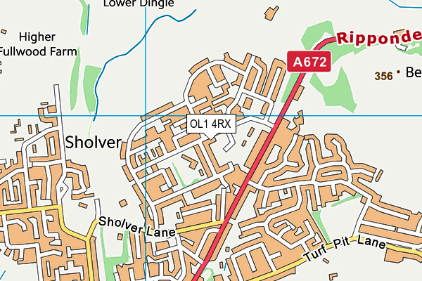 OL1 4RX map - OS VectorMap District (Ordnance Survey) OL1 4RX map - OS VectorMap District (Ordnance Survey)