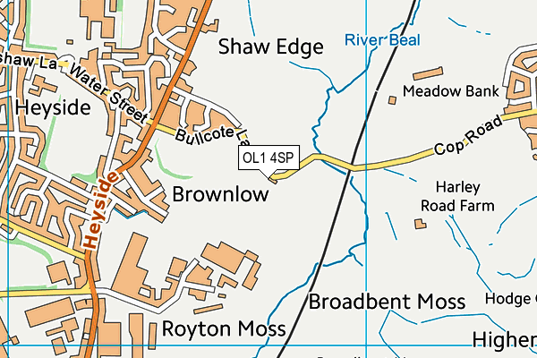 OL1 4SP map - OS VectorMap District (Ordnance Survey) OL1 4SP map - OS VectorMap District (Ordnance Survey)
