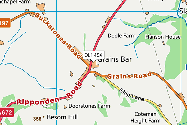 OL1 4SX map - OS VectorMap District (Ordnance Survey) OL1 4SX map - OS VectorMap District (Ordnance Survey)