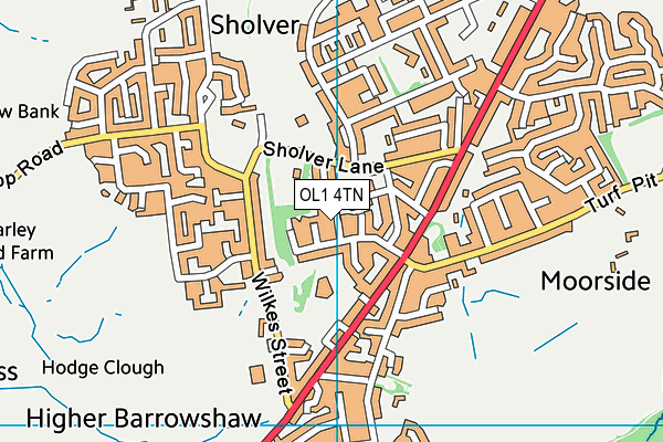 OL1 4TN map - OS VectorMap District (Ordnance Survey) OL1 4TN map - OS VectorMap District (Ordnance Survey)