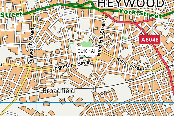 OL10 1AH map - OS VectorMap District (Ordnance Survey)