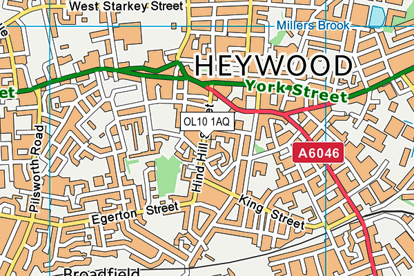 OL10 1AQ map - OS VectorMap District (Ordnance Survey)