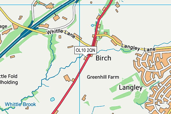 OL10 2QN map - OS VectorMap District (Ordnance Survey)