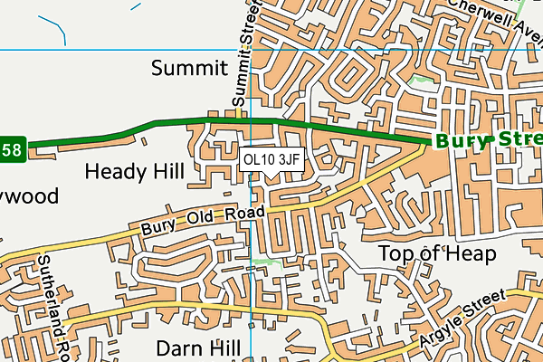 OL10 3JF map - OS VectorMap District (Ordnance Survey) OL10 3JF map - OS VectorMap District (Ordnance Survey)