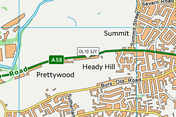 OL10 3JY map - OS VectorMap District (Ordnance Survey)
