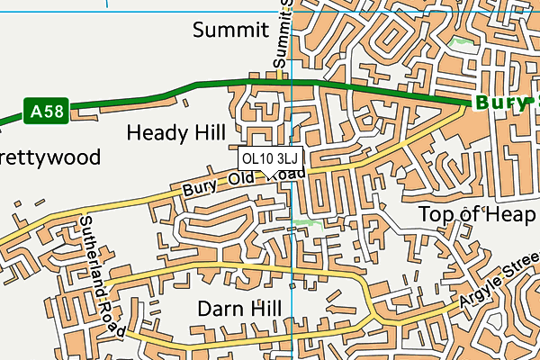 OL10 3LJ map - OS VectorMap District (Ordnance Survey) OL10 3LJ map - OS VectorMap District (Ordnance Survey)