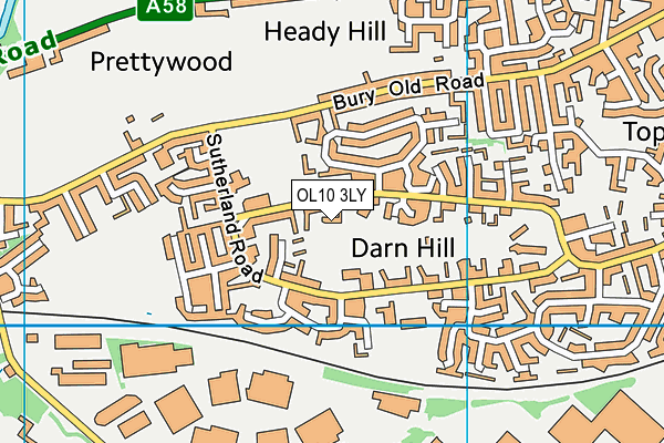 OL10 3LY map - OS VectorMap District (Ordnance Survey) OL10 3LY map - OS VectorMap District (Ordnance Survey)