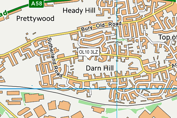 OL10 3LZ map - OS VectorMap District (Ordnance Survey) OL10 3LZ map - OS VectorMap District (Ordnance Survey)