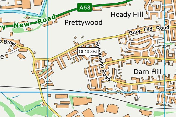 OL10 3PJ map - OS VectorMap District (Ordnance Survey) OL10 3PJ map - OS VectorMap District (Ordnance Survey)