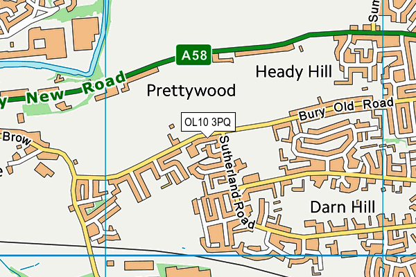 OL10 3PQ map - OS VectorMap District (Ordnance Survey) OL10 3PQ map - OS VectorMap District (Ordnance Survey)