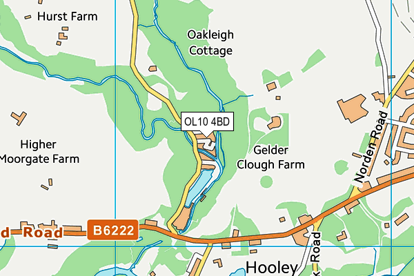 OL10 4BD map - OS VectorMap District (Ordnance Survey) OL10 4BD map - OS VectorMap District (Ordnance Survey)