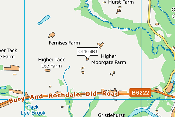 OL10 4BJ map - OS VectorMap District (Ordnance Survey) OL10 4BJ map - OS VectorMap District (Ordnance Survey)