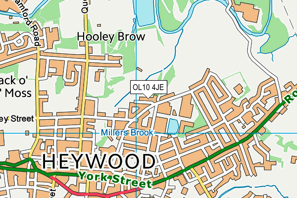 OL10 4JE map - OS VectorMap District (Ordnance Survey)