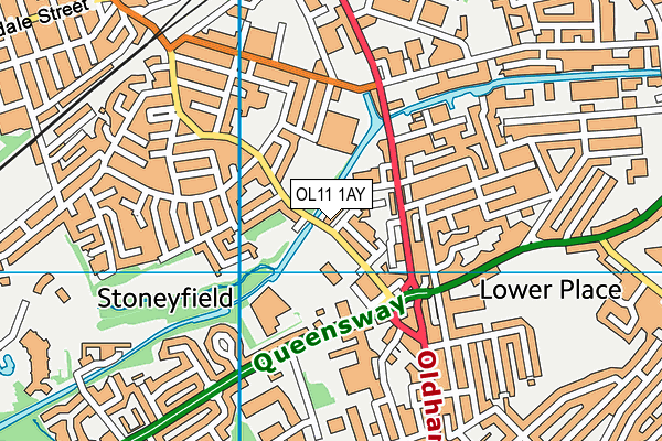 OL11 1AY map - OS VectorMap District (Ordnance Survey)