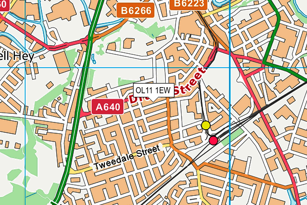OL11 1EW map - OS VectorMap District (Ordnance Survey) OL11 1EW map - OS VectorMap District (Ordnance Survey)