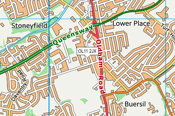 OL11 2JX map - OS VectorMap District (Ordnance Survey)