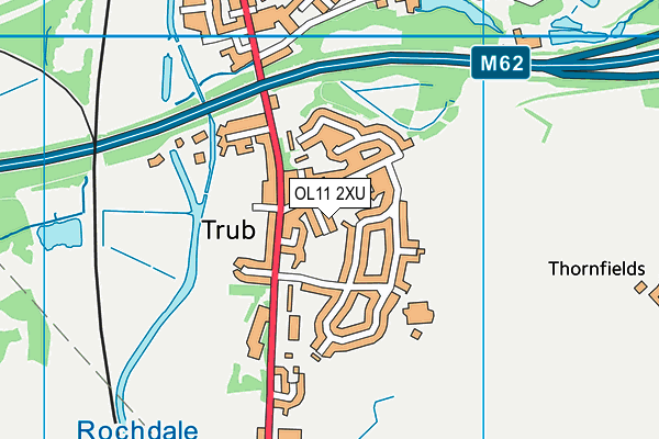 OL11 2XU map - OS VectorMap District (Ordnance Survey)
