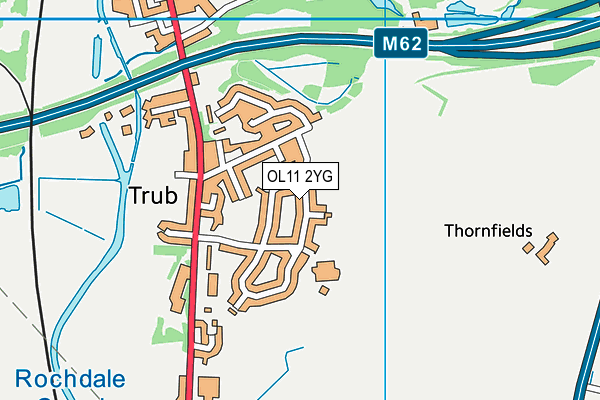 OL11 2YG map - OS VectorMap District (Ordnance Survey) OL11 2YG map - OS VectorMap District (Ordnance Survey)