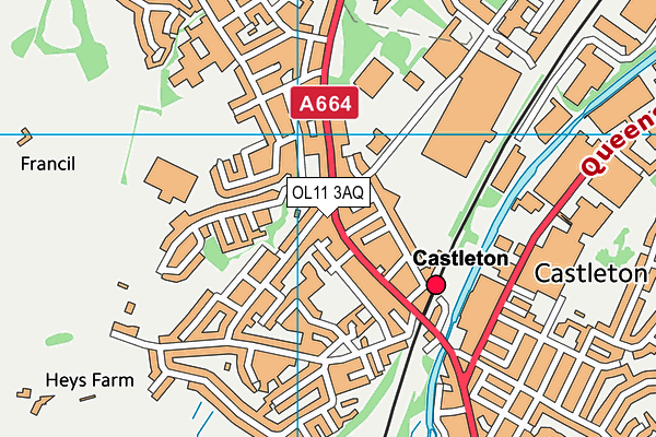 OL11 3AQ map - OS VectorMap District (Ordnance Survey) OL11 3AQ map - OS VectorMap District (Ordnance Survey)