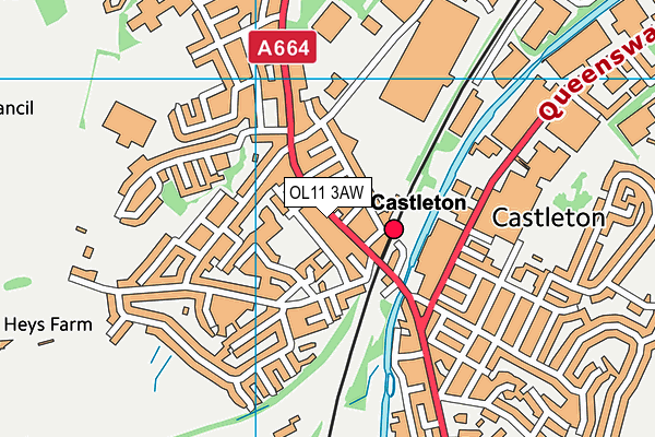 OL11 3AW map - OS VectorMap District (Ordnance Survey) OL11 3AW map - OS VectorMap District (Ordnance Survey)