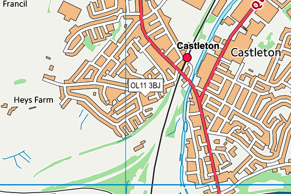 OL11 3BJ map - OS VectorMap District (Ordnance Survey) OL11 3BJ map - OS VectorMap District (Ordnance Survey)