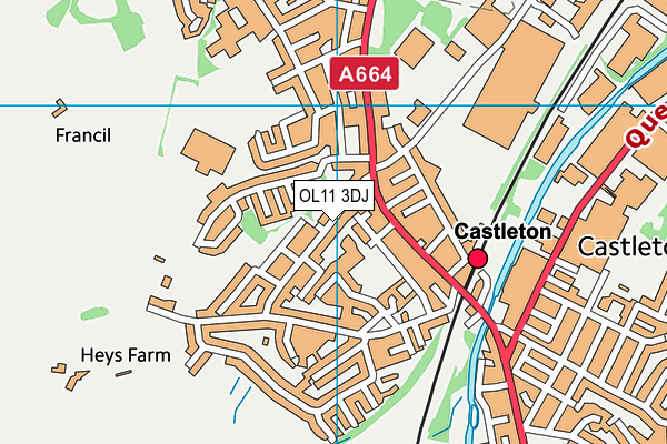 OL11 3DJ map - OS VectorMap District (Ordnance Survey) OL11 3DJ map - OS VectorMap District (Ordnance Survey)
