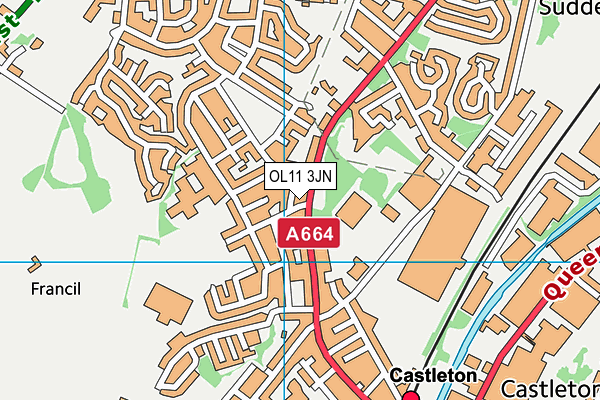 OL11 3JN map - OS VectorMap District (Ordnance Survey) OL11 3JN map - OS VectorMap District (Ordnance Survey)